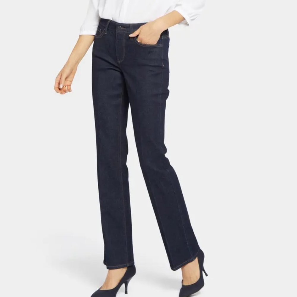 NYDJ Barbara Creased Bootcut Jeans in Blue Depths